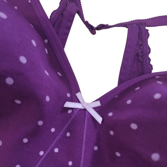 Cacique 46C Cotton Unlined Full Coverage No-Wire Bra Lace Trim Lane Bryant NEW - Picture 10 of 15